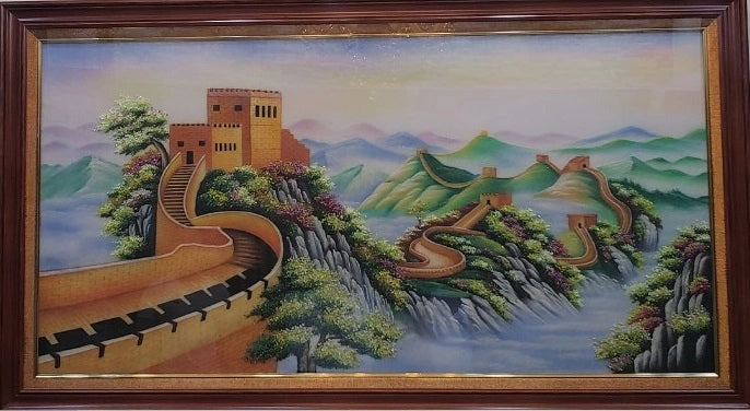 Tranh Đá Quý Vạn lý tường thành 02 Phong Thủy – Vẻ đẹp sơn thủy hữu tình - HTX. Tân Ngọc Phát
