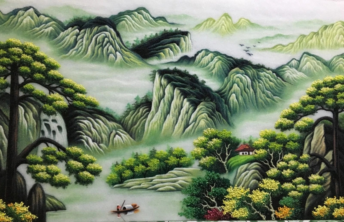 Tranh Đá Quý Rừng núi hùng vĩ – Vẻ đẹp sơn thủy hữu tình, sang trọng và bình an - HTX. Tân Ngọc Phát