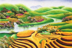 Tranh Đá Quý Ruộng bậc thang – Vẻ đẹp quê hương yên bình và ấm áp - HTX. Tân Ngọc Phát