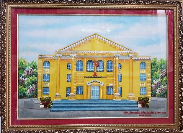 Tranh Đá Quý Phong cảnh tòa án nhân dân Phong Thủy – Vẻ đẹp sơn thủy hữu tình - HTX. Tân Ngọc Phát