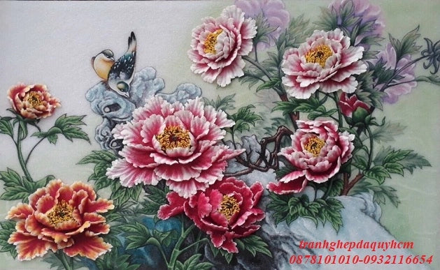 Tranh Đá Quý Hoa mẫu đơn – Biểu tượng phú quý, vinh hoa và sắc đẹp viên mãn - HTX. Tân Ngọc Phát