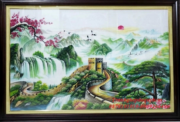 Tranh Đá Quý Vạn lý trường thành Phong Thủy – Vẻ đẹp sơn thủy hữu tình - HTX. Tân Ngọc Phát