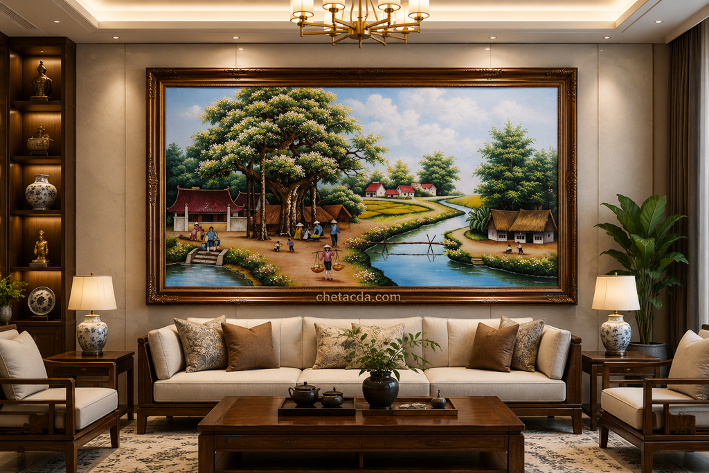 Tranh Đá Quý Cao Cấp Phong cảnh – Mẫu 01 - Tranh đá quý cao cấp Lục Yên