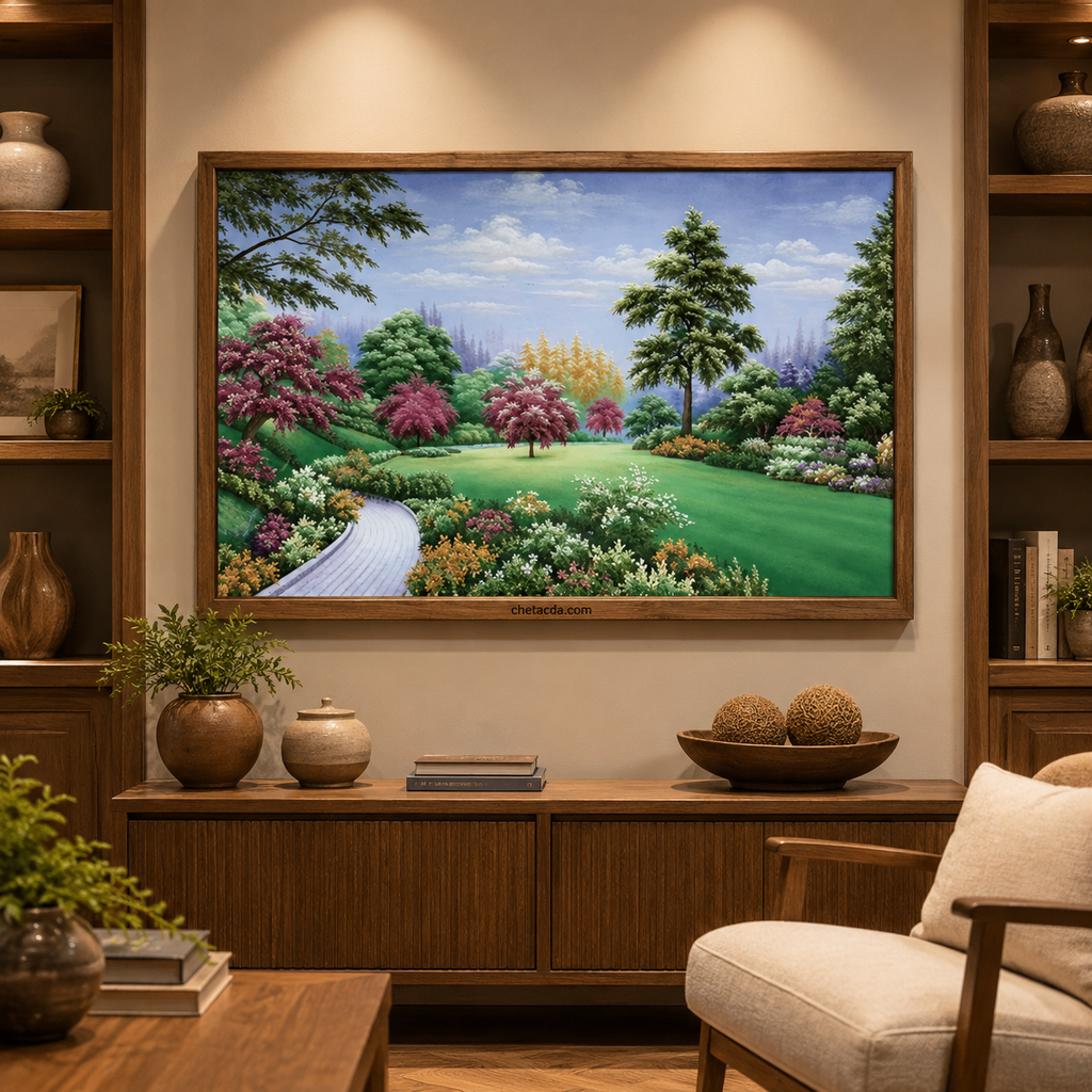 Tranh Đá Quý Cao Cấp Phong cảnh – Mẫu 02 – Mẫu 01 - Hình ảnh chi tiết 2