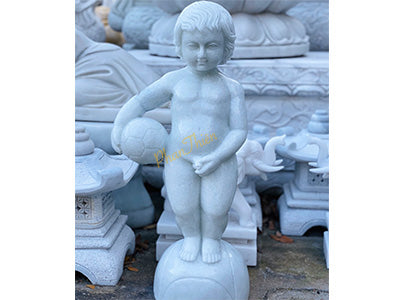 Tượng Cậu Bé Đứng Tè đá Trắng Trong Xanh - Cẩm Thạch - Cao 80cm - đá Tự Nhiên Nguyên Khối - Tân Ngọc Phát