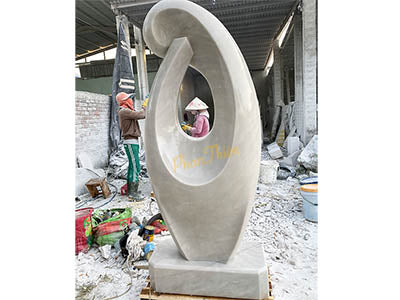 Tượng đá Nghệ Thuật đá Cẩm Thạch Trắng - Cao 190cm - Phù Hợp Sân Vườn và Nhà Thờ - Tân Ngọc Phát