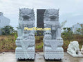 Tượng Kỳ Lân đá Trắng Trong Xanh - Cẩm Thạch - Cao 173cm - Phù Hợp Sân Vườn và Nhà Thờ - Tân Ngọc Phát