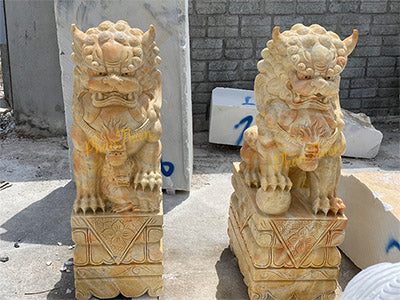 Tượng Kỳ Lân đá Cà Rốt Vàng - Cẩm Thạch - Cao 108cm - Mẫu Đẹp Cao Cấp - Tân Ngọc Phát