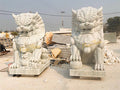 Tượng Kỳ Lân đá Cẩm Thạch Trắng Đế Thấp - Cao 150cm - Phù Hợp Sân Vườn và Nhà Thờ - Tân Ngọc Phát