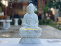Tượng Phật A Di Đà bằng đá 30cm - Cẩm Thạch - Trắng - Dành cho Không Gian Tâm Linh - Tân Ngọc Phát