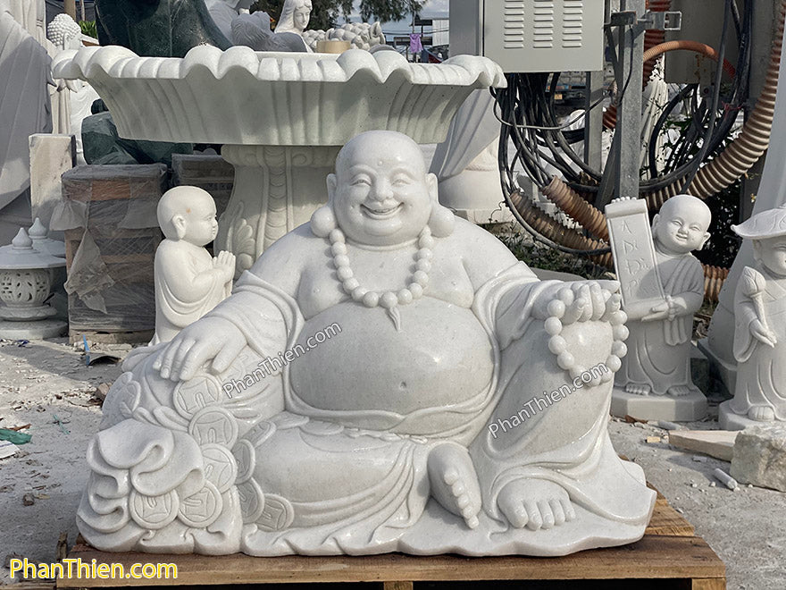 Tượng Phật Di Lặc Đá 110cm - Tân Ngọc Phát Lục Yên