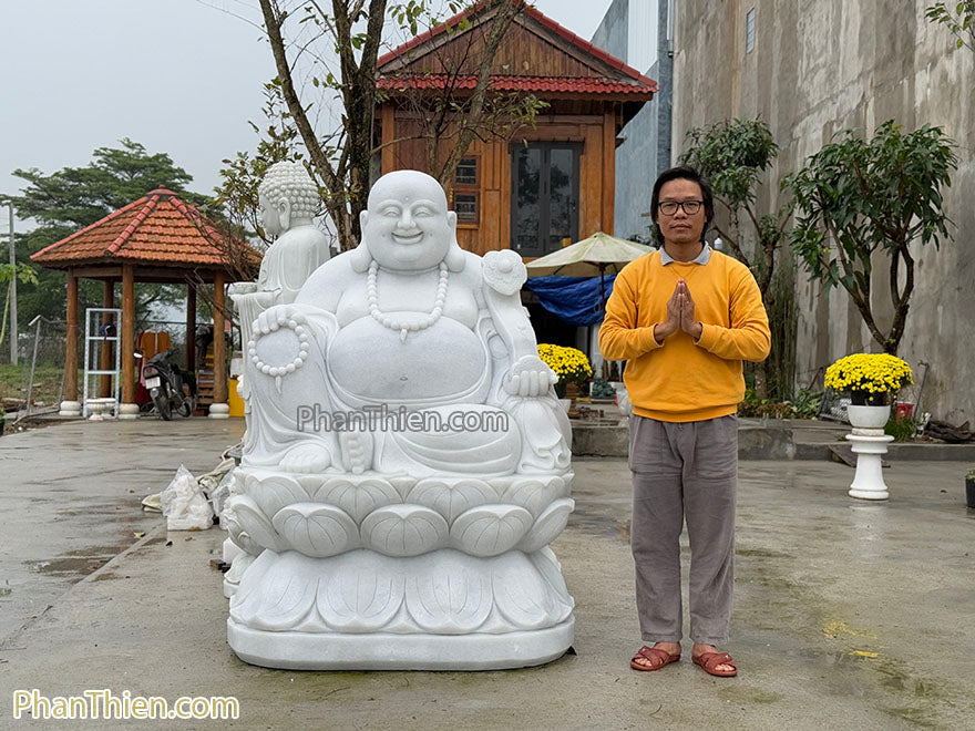Tượng Phật Di Lặc Đá tự nhiên 173cm - Tân Ngọc Phát Lục Yên