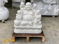 Tượng Phật Di Lặc Ngũ Phúc Đá Trắng Mịn 50cm - Tân Ngọc Phát Lục Yên