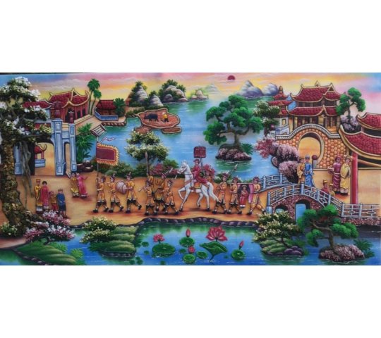 Tranh Đá Quý Vinh Quy Bái Tổ 01 Phong Thủy - HTX. Tân Ngọc Phát