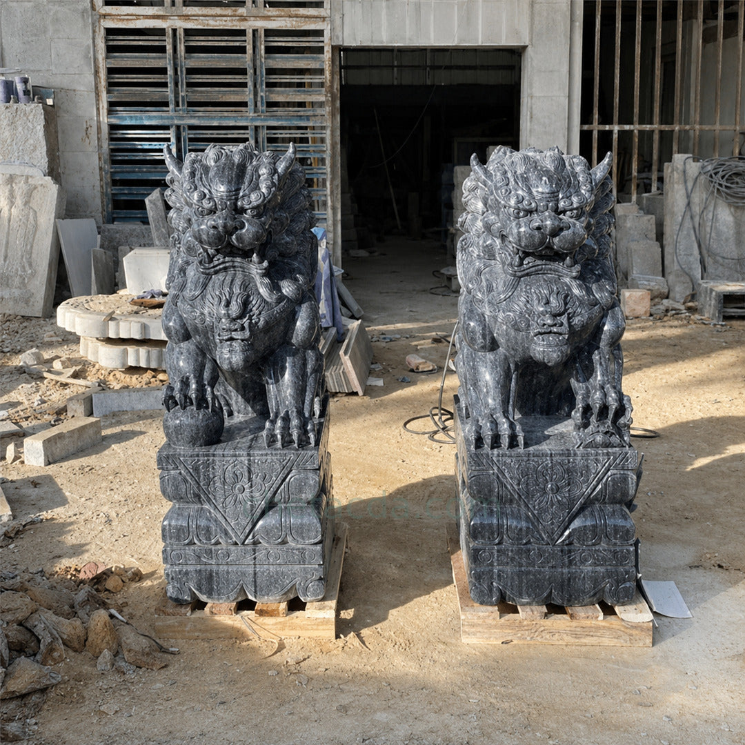 Tượng Kỳ Lân đá Cẩm Thạch Đen - Xuân Ngọc Phát