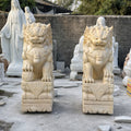 Tượng Kỳ Lân bằng đá Cẩm Thạch Cà Rốt Tự Nhiên - Vàng Cà Rốt - Cao 155cm - Trang Nghiêm Bền Đẹp - Xuân Ngọc Phát