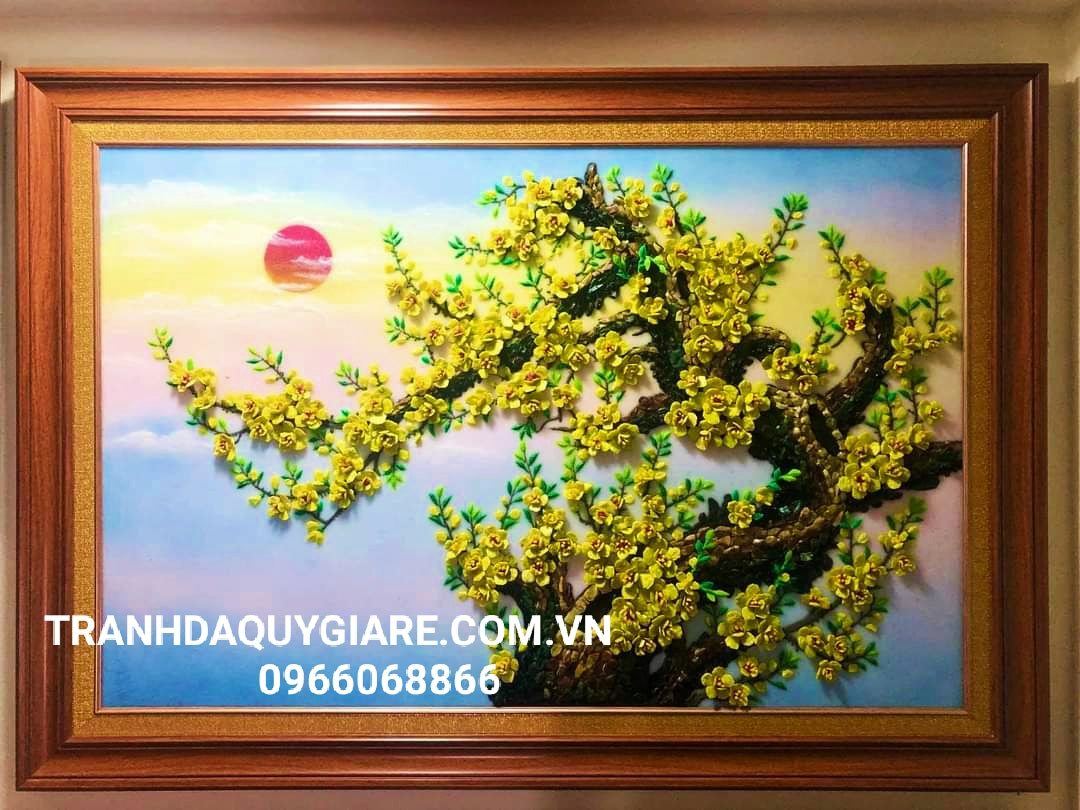 Tranh Đá Quý Hoa Mai Vàng – Tài Lộc Và Khởi Sắc Đầu Xuân - tranh đá quý phong thủy HTX Tân Ngọc Phát