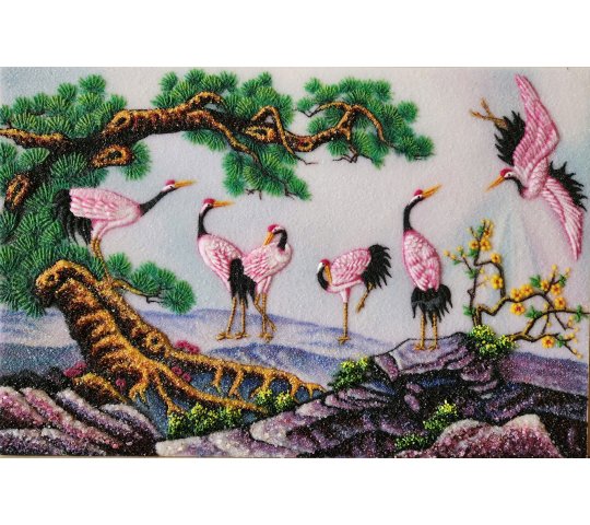 Tranh Đá Quý Tùng Hạc – Biểu tượng trường thọ, bình an và phúc lộc - HTX. Tân Ngọc Phát