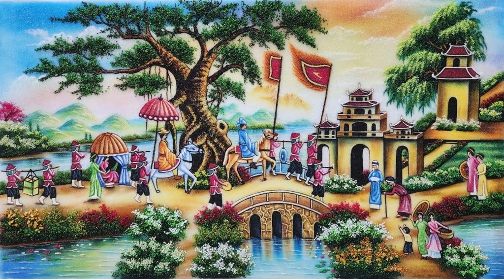 Tranh Đá Quý Vinh Quy Bái Tổ Phong Thủy – Biểu tượng công danh - HTX. Tân Ngọc Phát