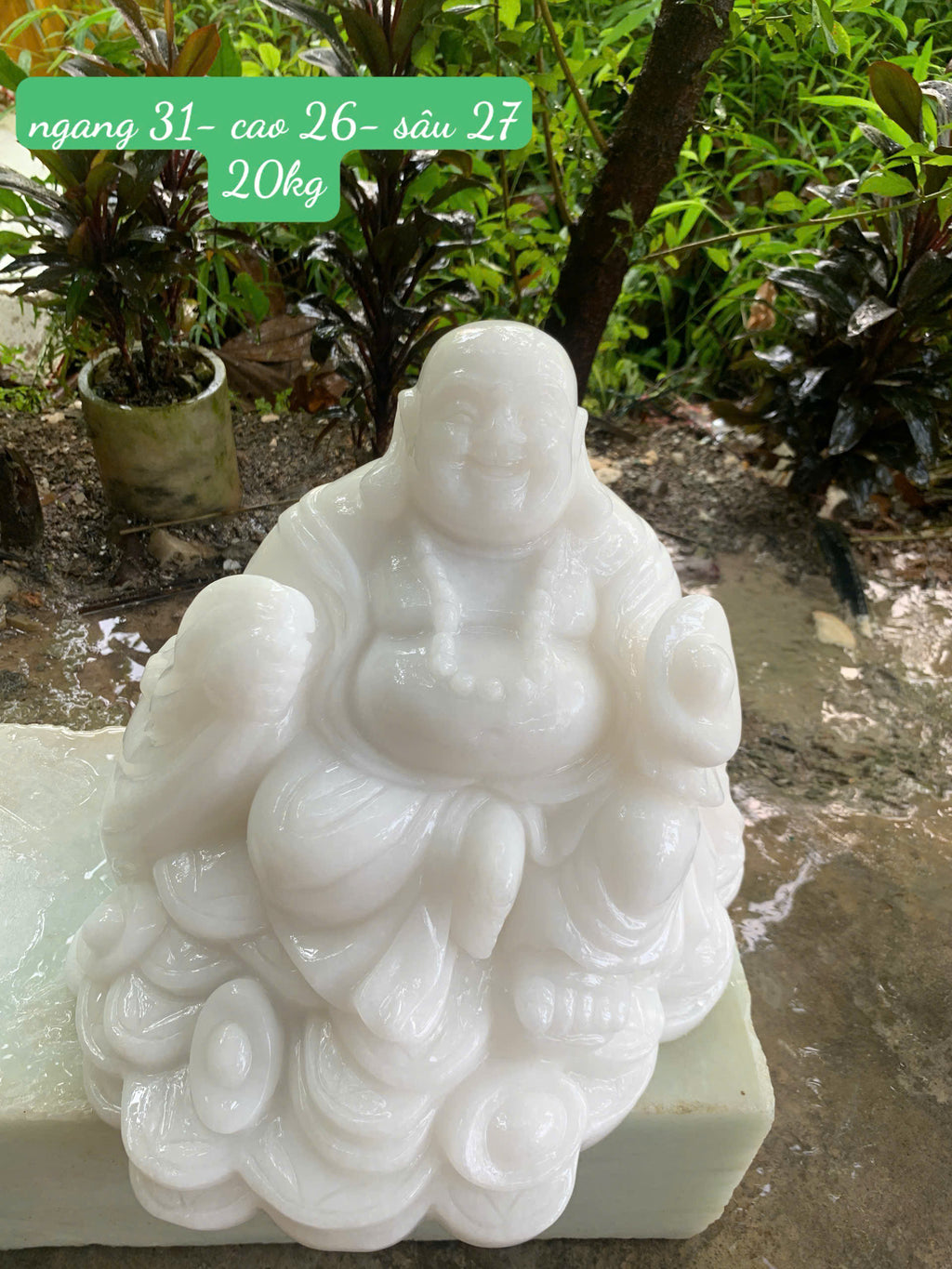 Tượng Phật Di Lặc Đá Ngọc Onyx Phong Thủy – Chạm Khắc Thủ Công