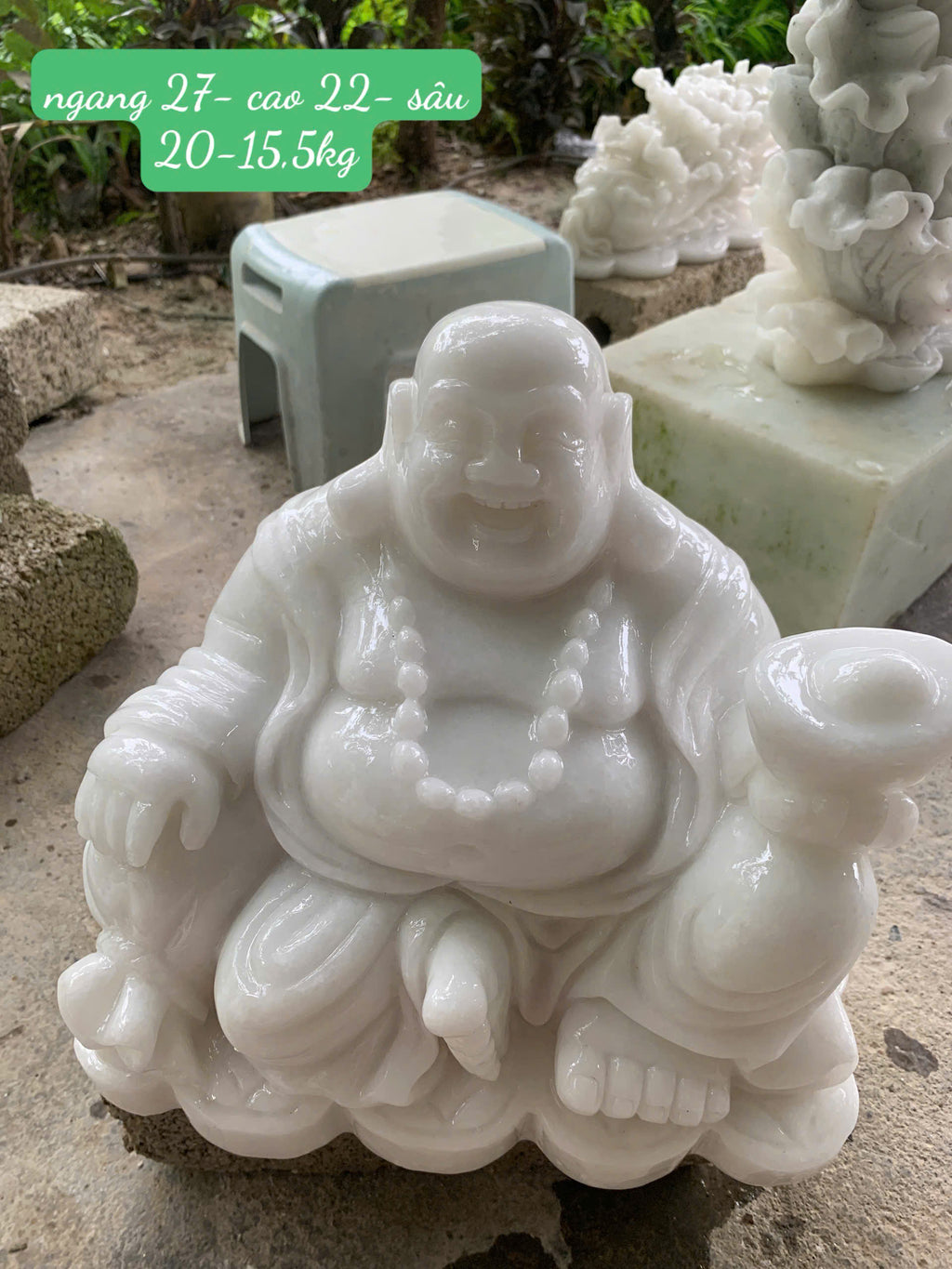 Tượng Phật Di Lặc Đá Ngọc Onyx Phong Thủy – Chạm Khắc Thủ Công