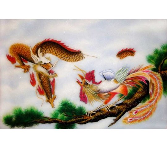 Tranh Đá Quý Rồng Và Phượng Phong Thủy - HTX. Tân Ngọc Phát